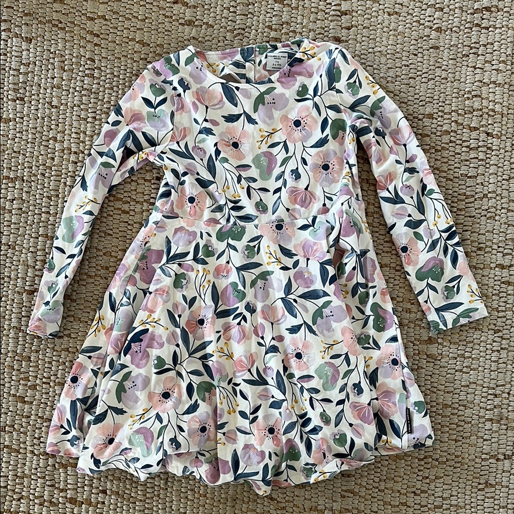 Floral Long Sleeve Kids Dress